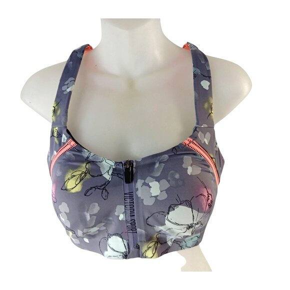 Victoria's Secret Other - Victorias Secret Sport Floral Zip Sports Bra 32DDD Incredible Knockout Ultra Max